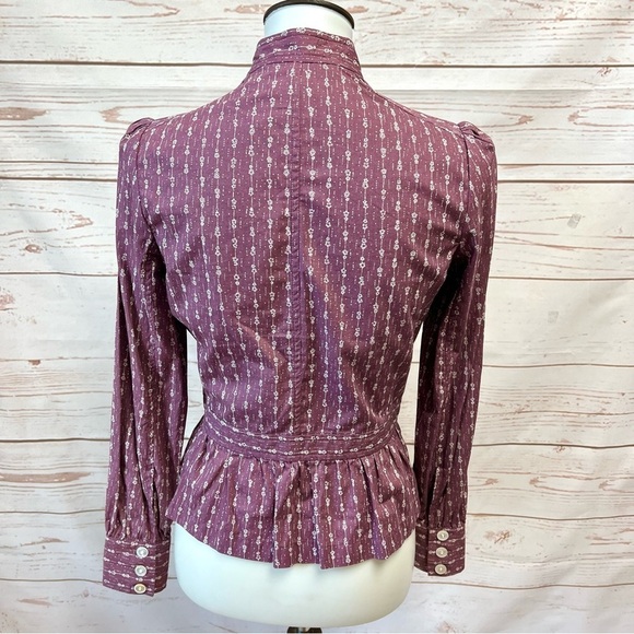 Marc Jacobs Puff Sleeve Floral Cottagecore Peplum Blouse - Picture 8 of 10